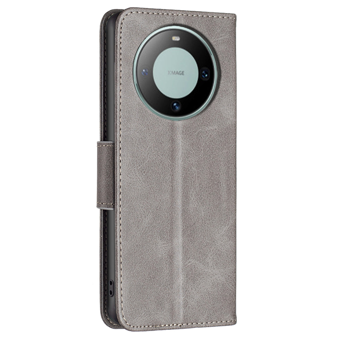 For Huawei Mate 60 Book Style Phone Wallet Case Textured PU Leather Stand Phone Cover