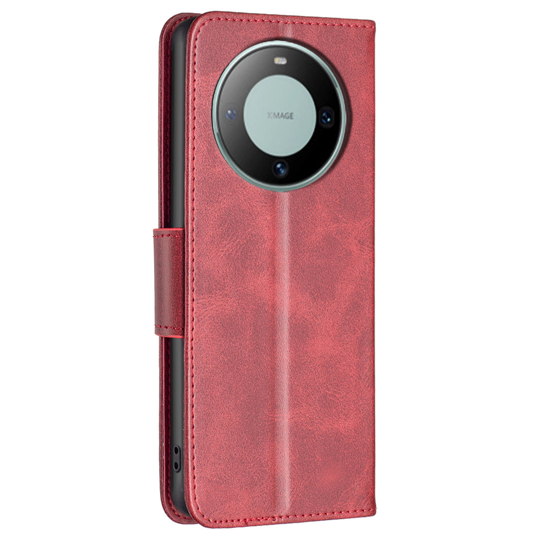 For Huawei Mate 60 Book Style Phone Wallet Case Textured PU Leather Stand Phone Cover