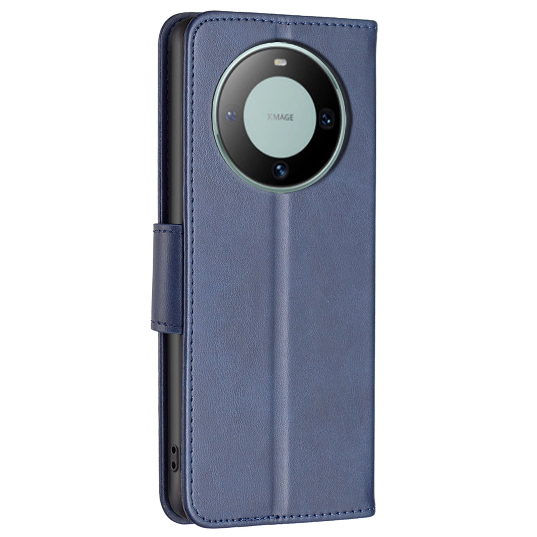 For Huawei Mate 60 Book Style Phone Wallet Case Textured PU Leather Stand Phone Cover