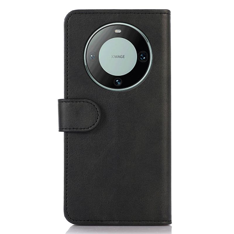 For Huawei Mate 60 Pro Cowhide Texture Cell Phone Case Leather Wallet Stand Anti-fall Cover