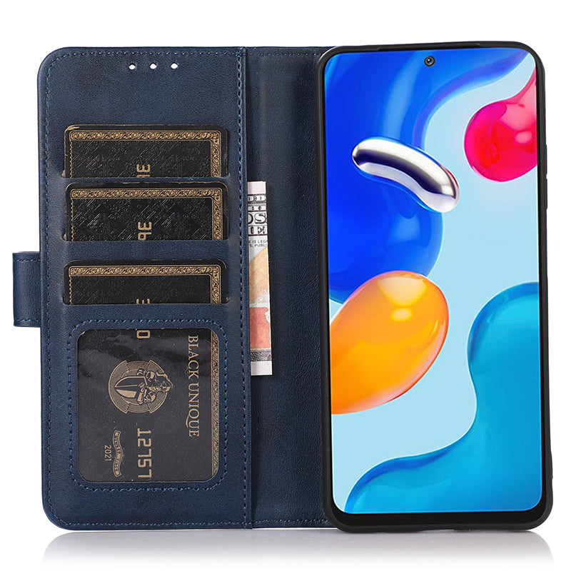 For Huawei Mate 60 Pro Cowhide Texture Cell Phone Case Leather Wallet Stand Anti-fall Cover