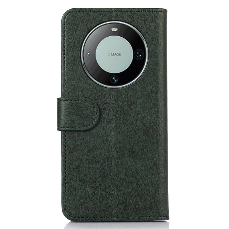 For Huawei Mate 60 Pro Cowhide Texture Cell Phone Case Leather Wallet Stand Anti-fall Cover