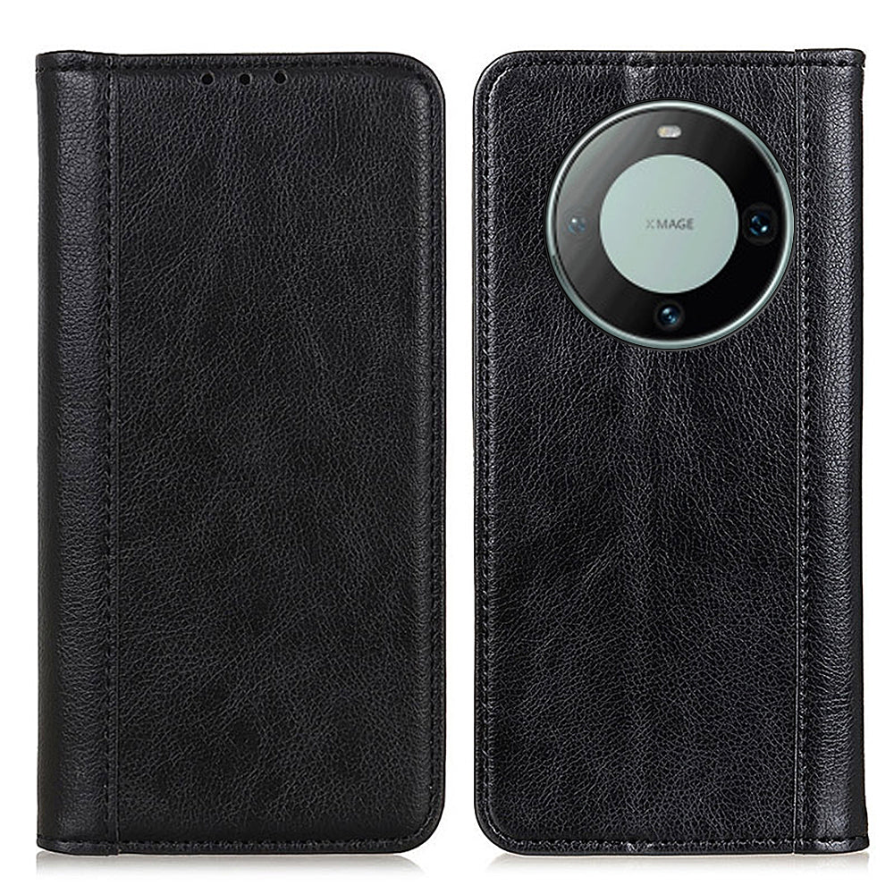 For Huawei Mate 60 Pro Anti-scratch Litchi Texture Phone Case Split Leather Wallet Stand Cover