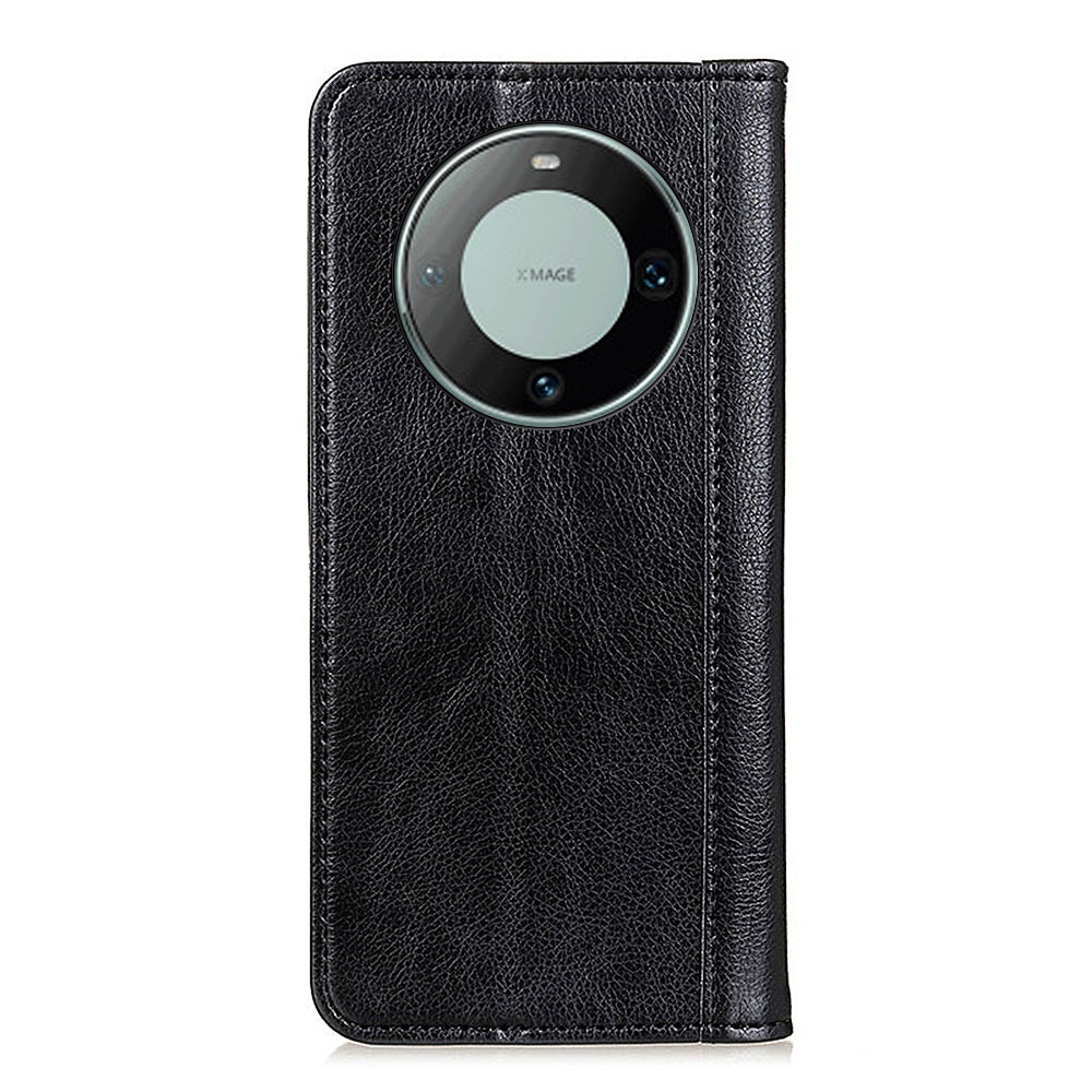 For Huawei Mate 60 Pro Anti-scratch Litchi Texture Phone Case Split Leather Wallet Stand Cover