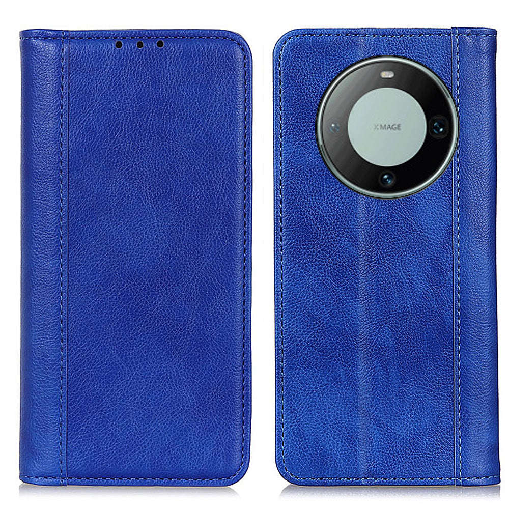 For Huawei Mate 60 Pro Anti-scratch Litchi Texture Phone Case Split Leather Wallet Stand Cover