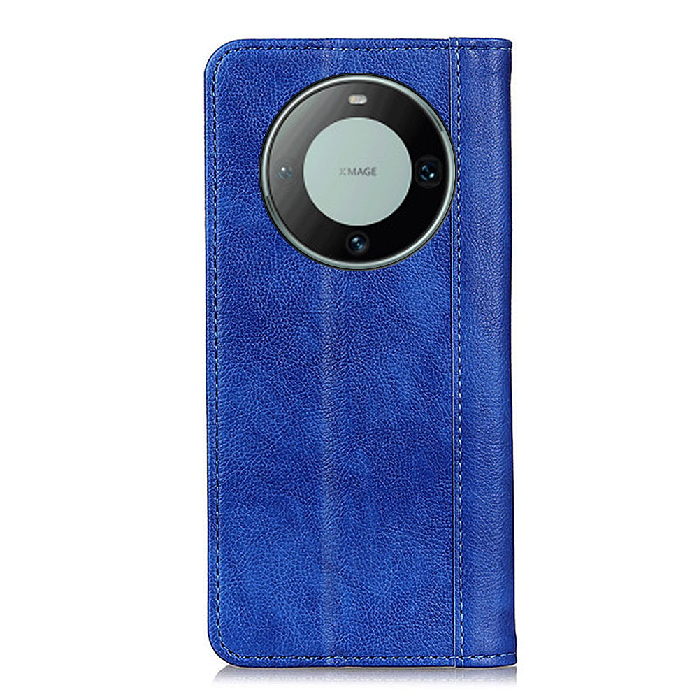 For Huawei Mate 60 Pro Anti-scratch Litchi Texture Phone Case Split Leather Wallet Stand Cover