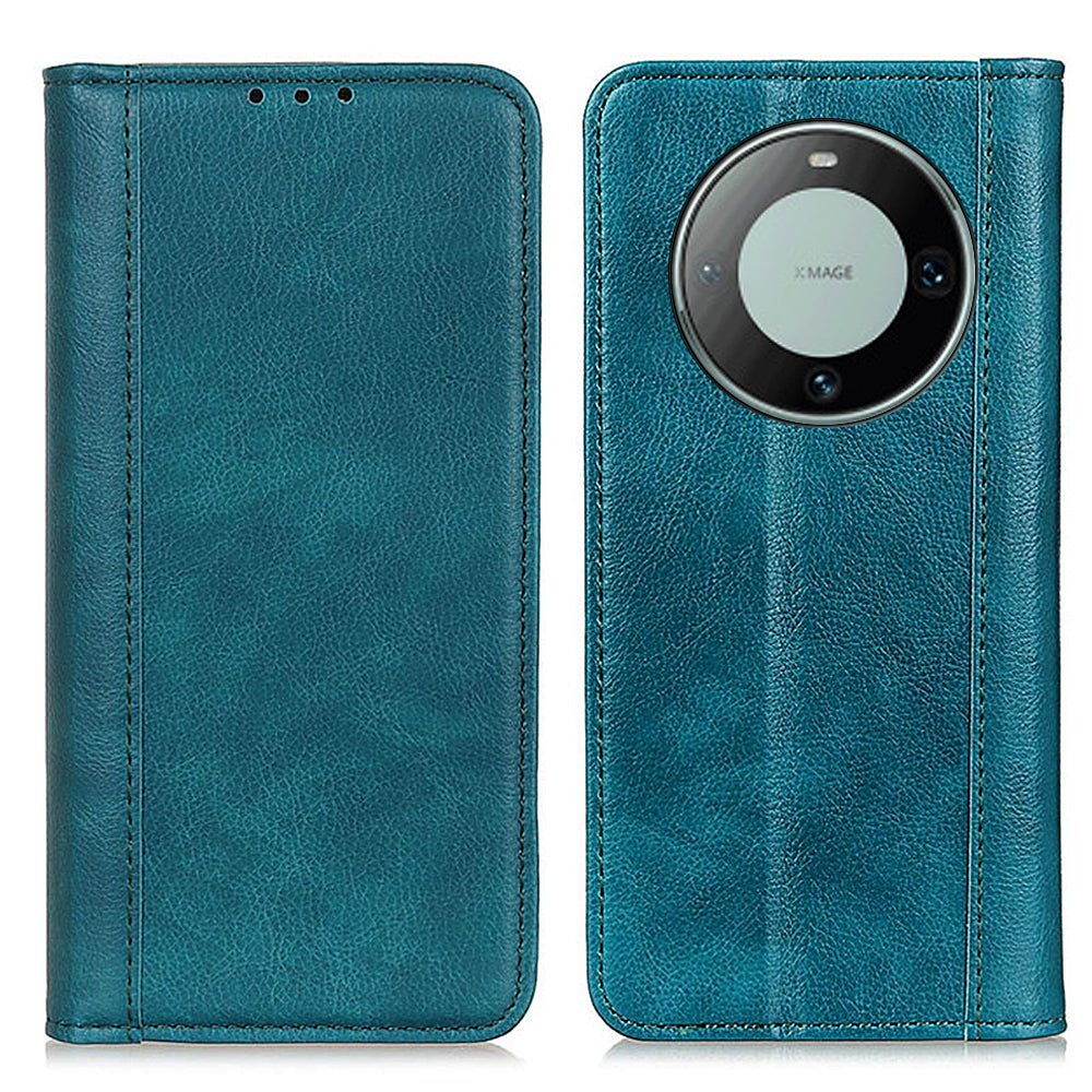 For Huawei Mate 60 Pro Anti-scratch Litchi Texture Phone Case Split Leather Wallet Stand Cover