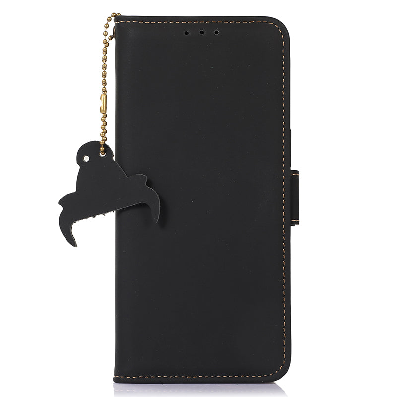 For Huawei Mate 60 Pro RFID Blocking Wallet Genuine Cow Leather Case Silky Feeling Phone Cover