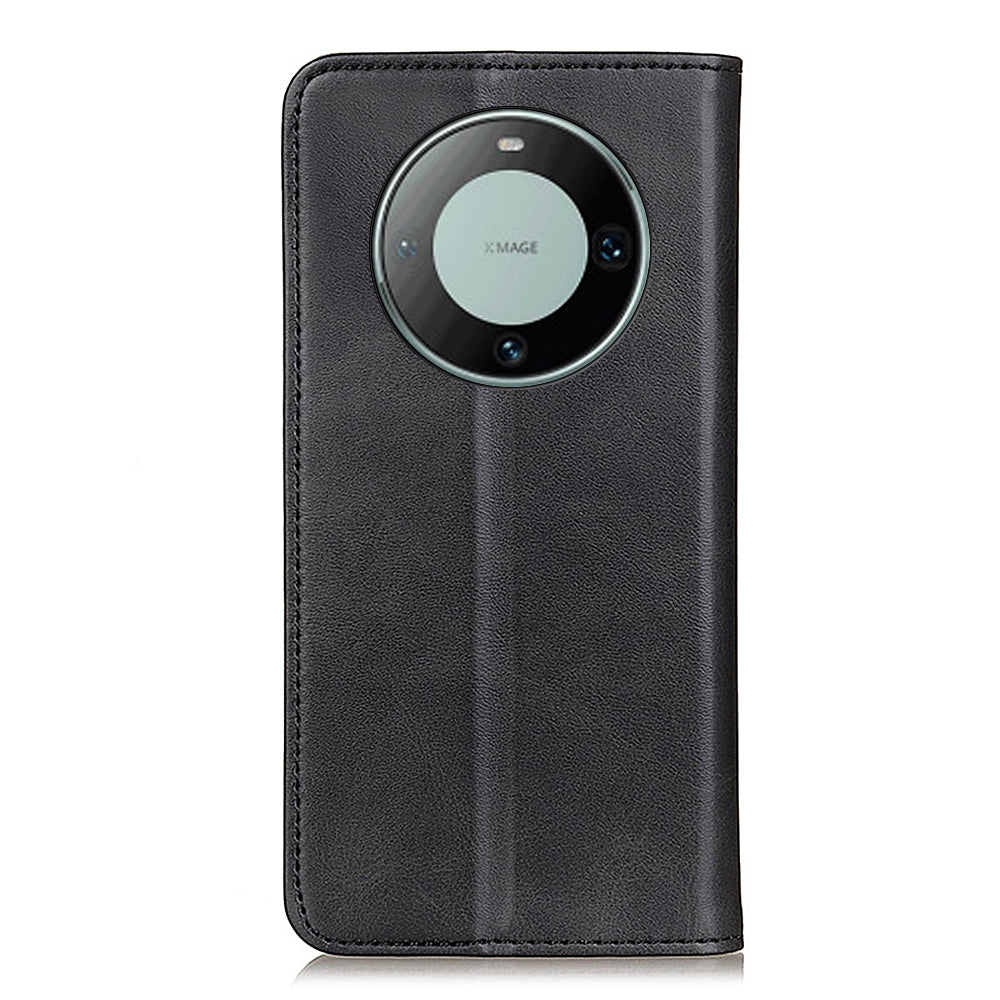 For Huawei Mate 60 Pro Cowhide Texture Phone Case Shockproof Split Leather Wallet Stand Shell