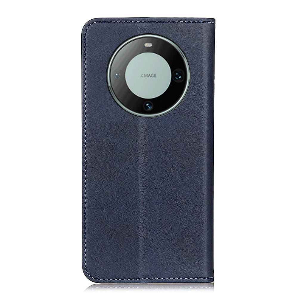For Huawei Mate 60 Pro Cowhide Texture Phone Case Shockproof Split Leather Wallet Stand Shell