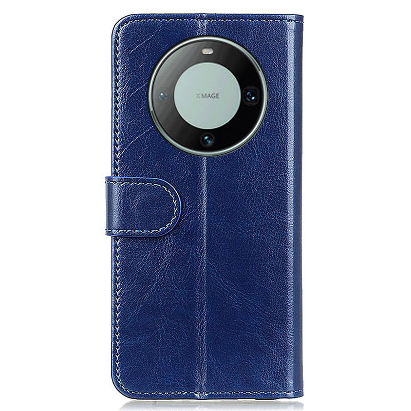 For Huawei Mate 60 Pro Anti-Scratch PU Leather Phone Case Crazy Horse Texture Wallet Stand Cover