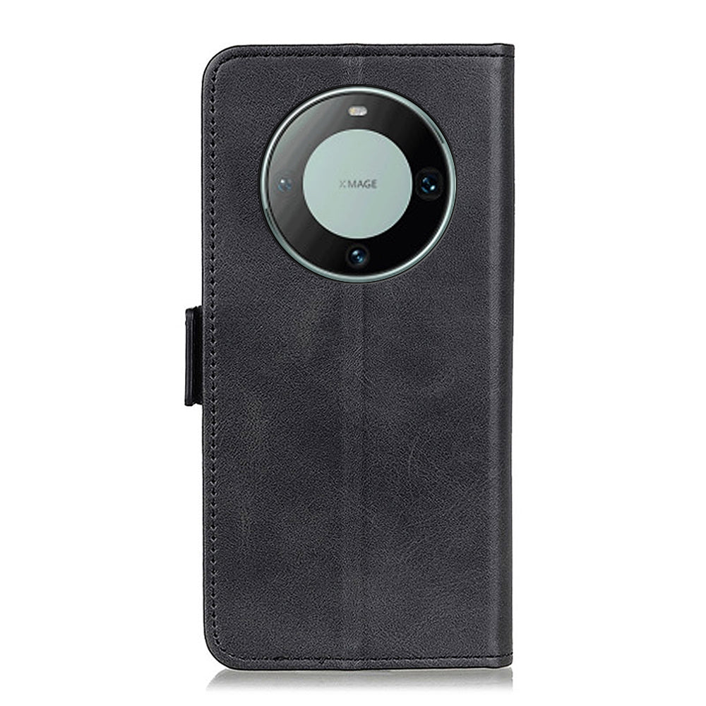 For Huawei Mate 60 Pro Cowhide Texture Wallet Phone Case PU Leather Flip Cover with Stand