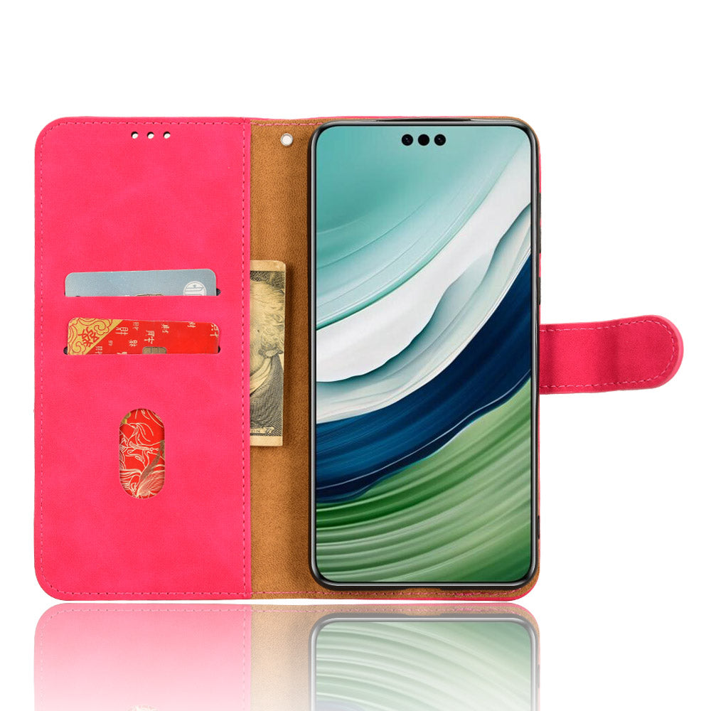 For Huawei Mate 60 Pro PU Leather Phone Cover Drop Protection Skin-Touch Wallet Stand Case