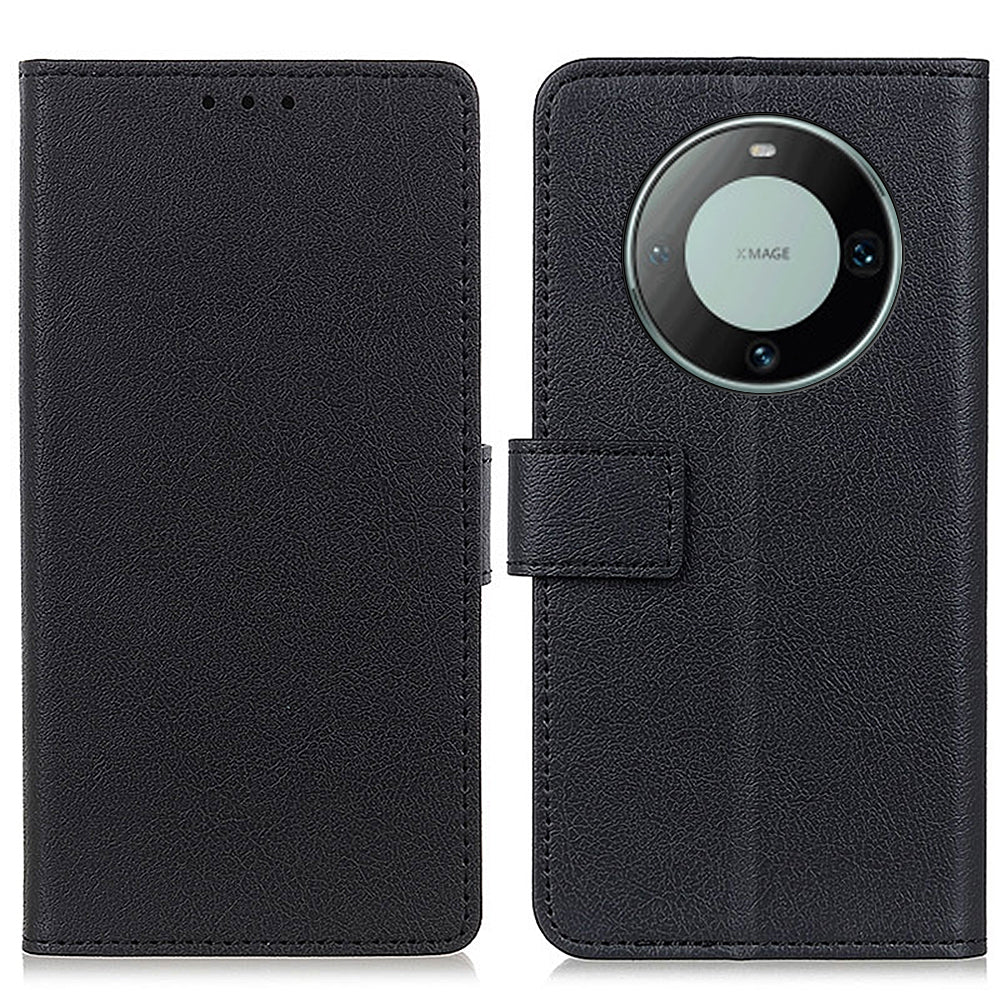 For Huawei Mate 60 Pro Textured PU Leather Cover Wallet Phone Case with Stand