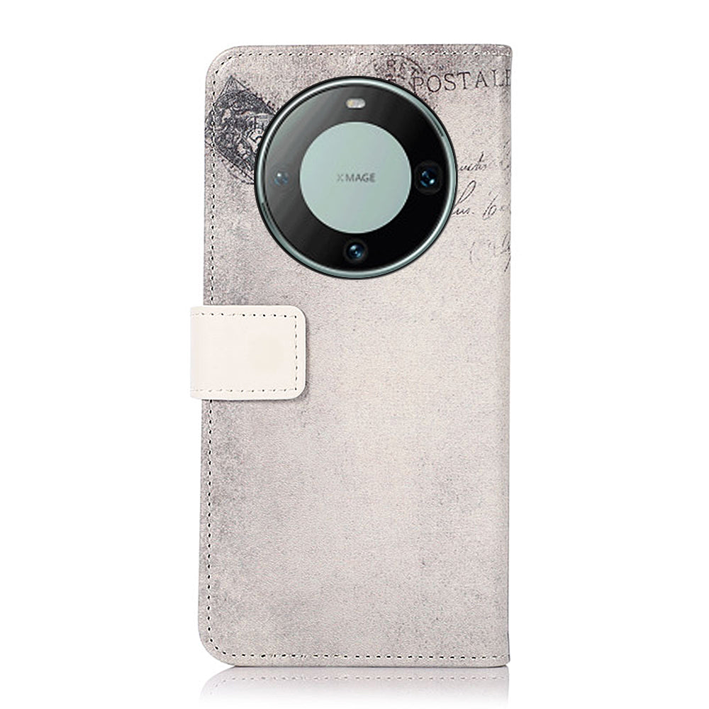 For Huawei Mate 60 Pattern Printing Fully Wrapped PU Leather Phone Case Wallet Stand Cover