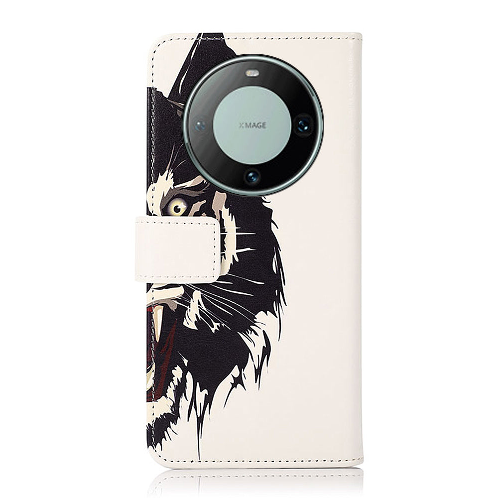 For Huawei Mate 60 Pattern Printing Fully Wrapped PU Leather Phone Case Wallet Stand Cover