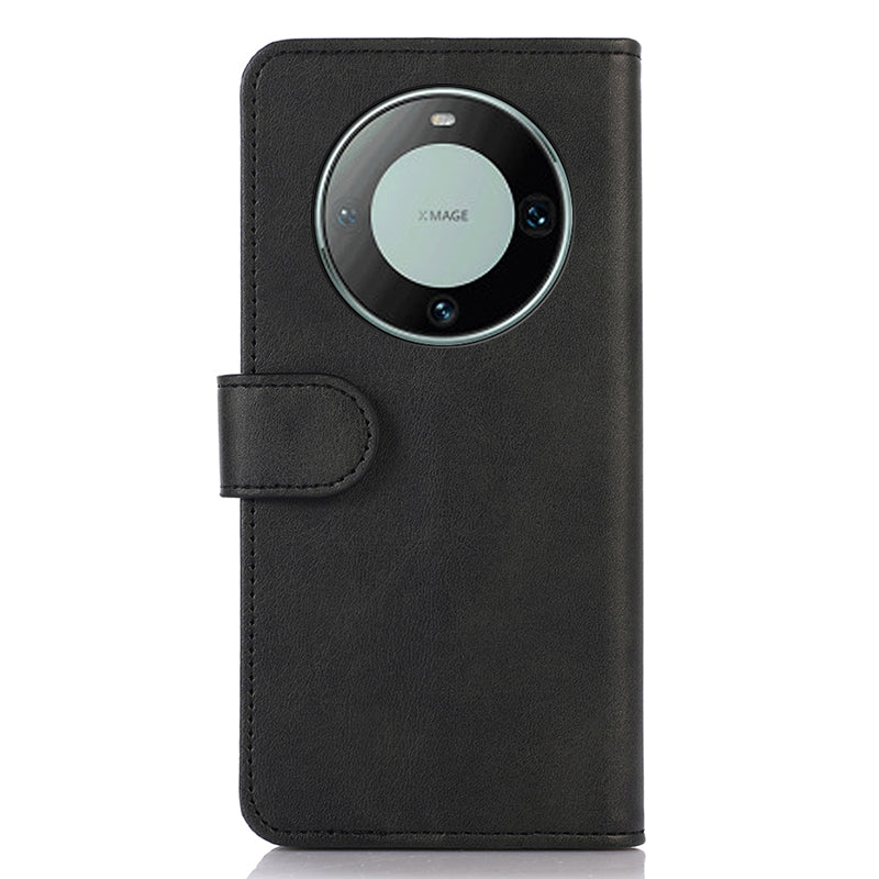For Huawei Mate 60 Cowhide Texture Cell Phone Case Wallet Stand Anti-Fall Leather Cover