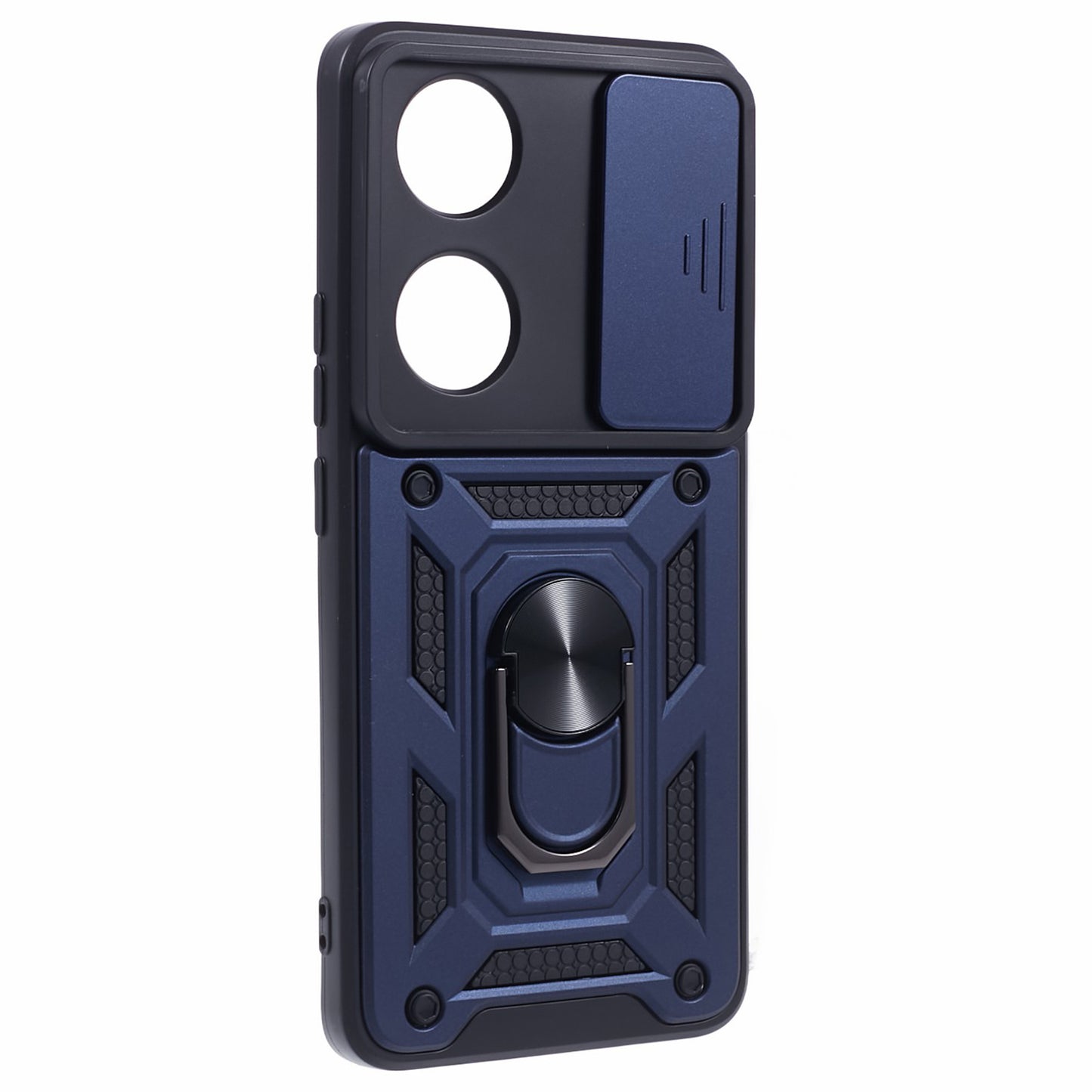 For Honor 90 Anti-Scratch Slide Lens Protection Phone Case PC+TPU Kickstand Phone Cover