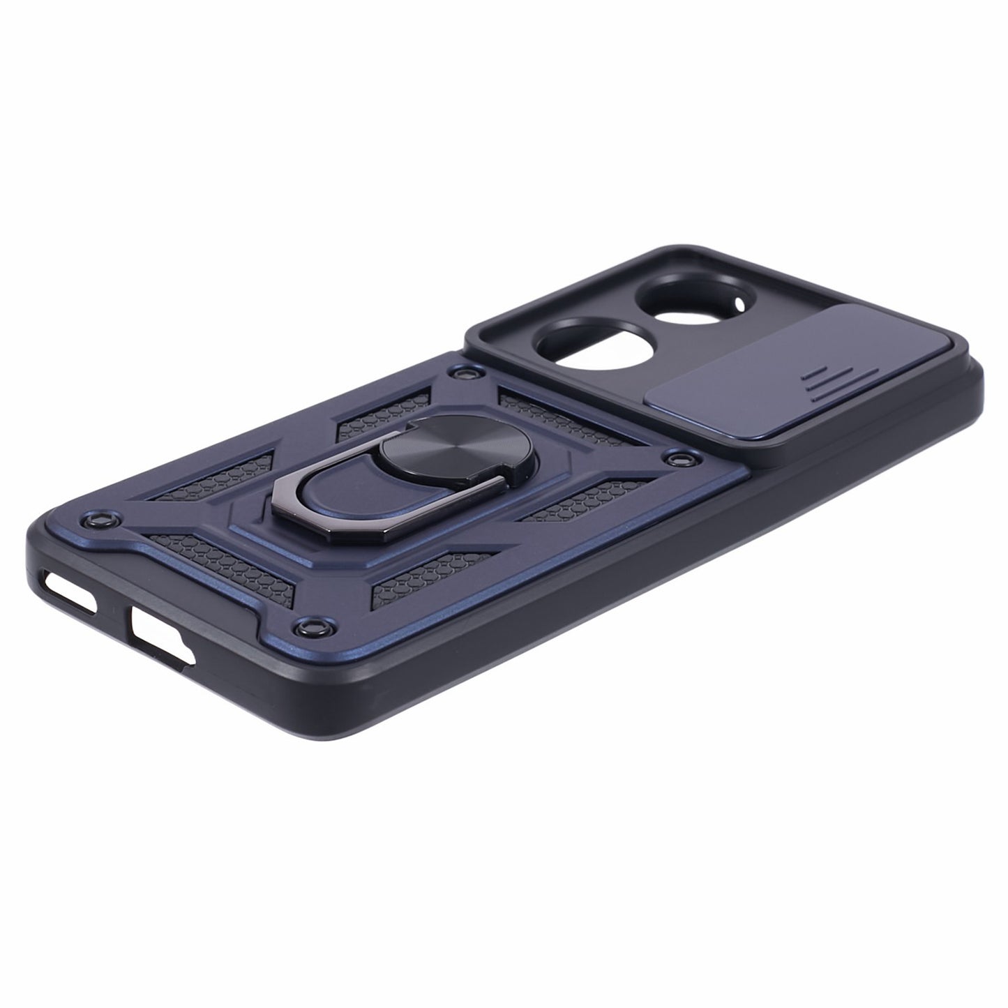 For Honor 90 Anti-Scratch Slide Lens Protection Phone Case PC+TPU Kickstand Phone Cover