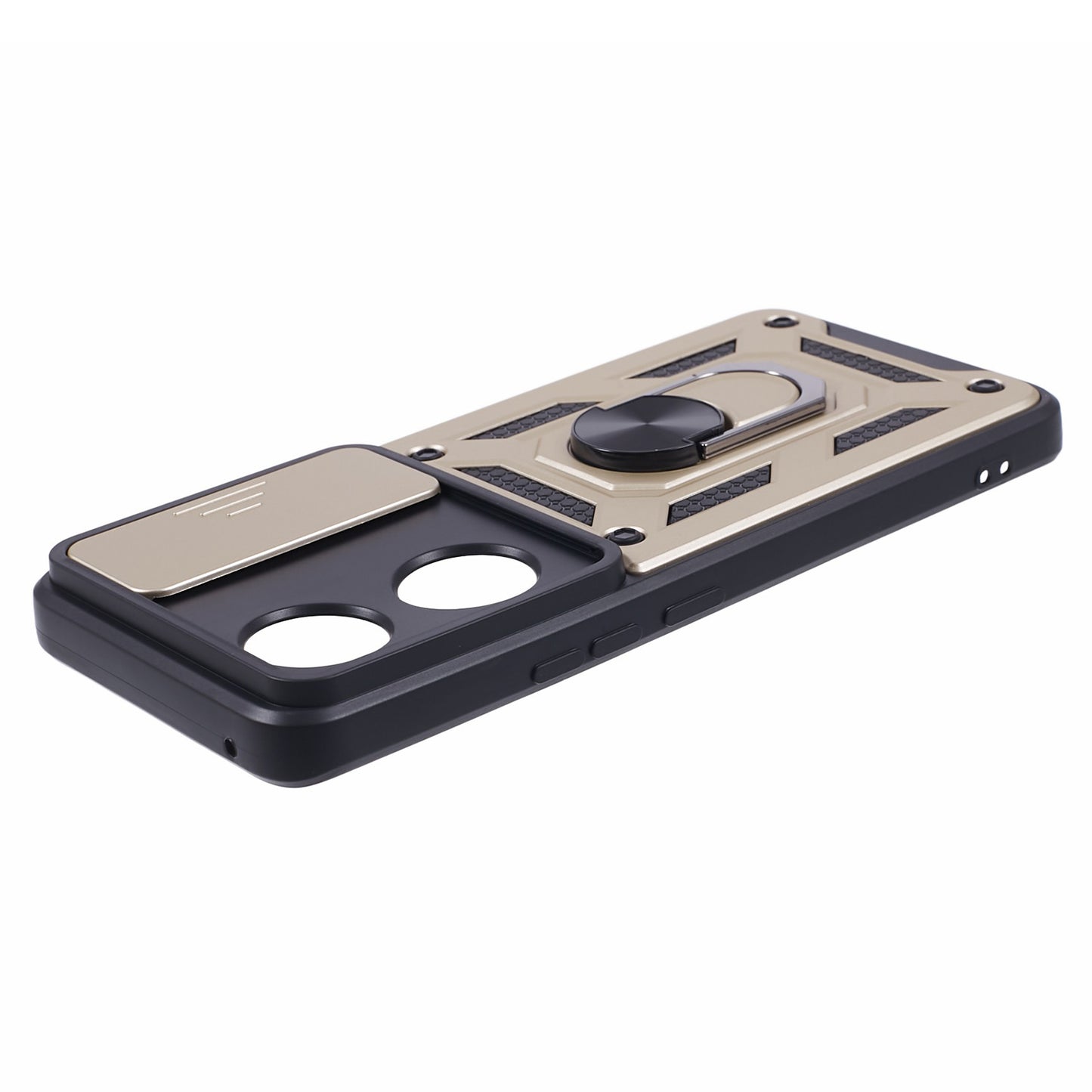 For Honor 90 Anti-Scratch Slide Lens Protection Phone Case PC+TPU Kickstand Phone Cover