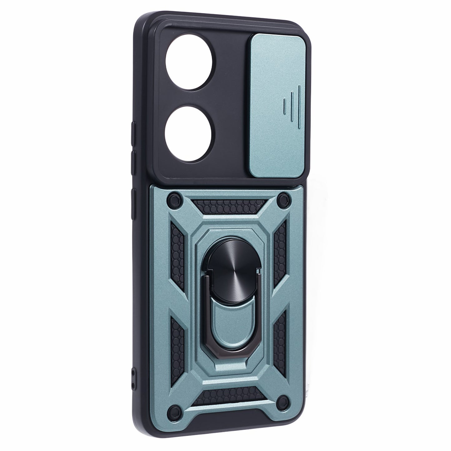 For Honor 90 Anti-Scratch Slide Lens Protection Phone Case PC+TPU Kickstand Phone Cover