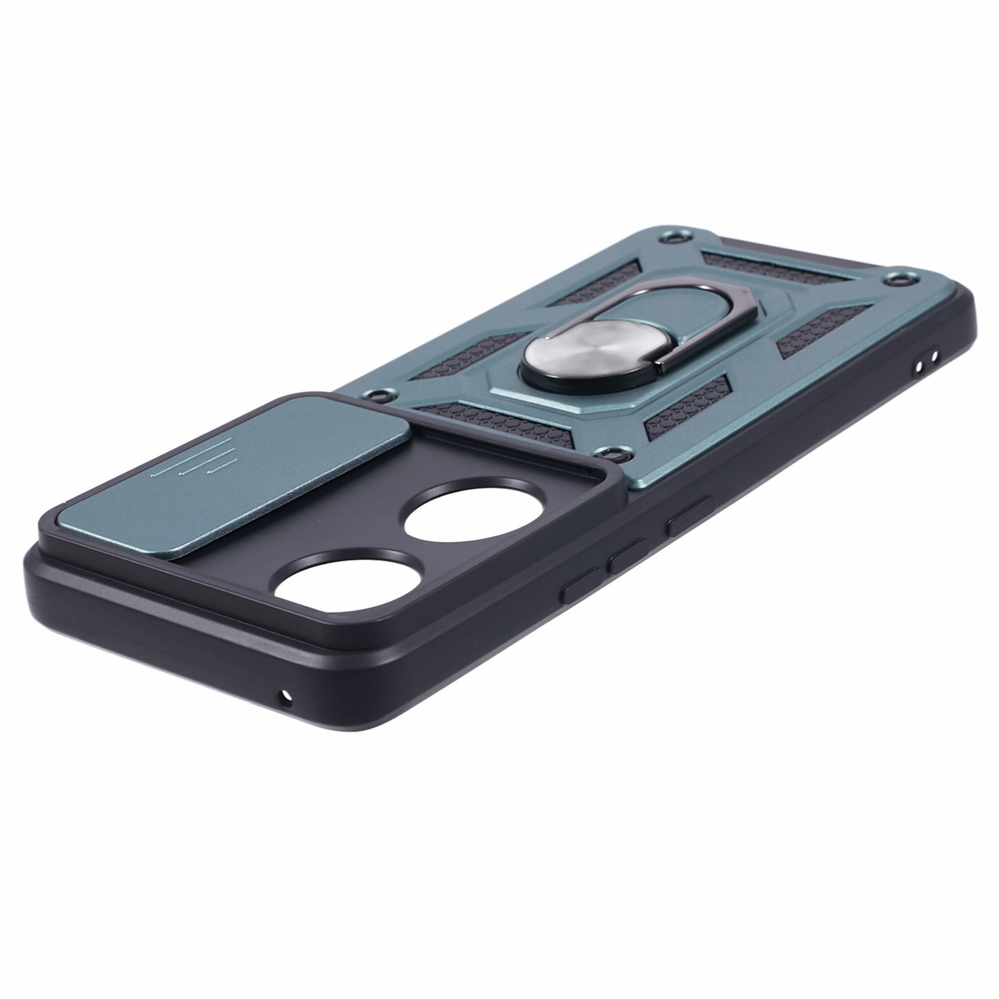 For Honor 90 Anti-Scratch Slide Lens Protection Phone Case PC+TPU Kickstand Phone Cover
