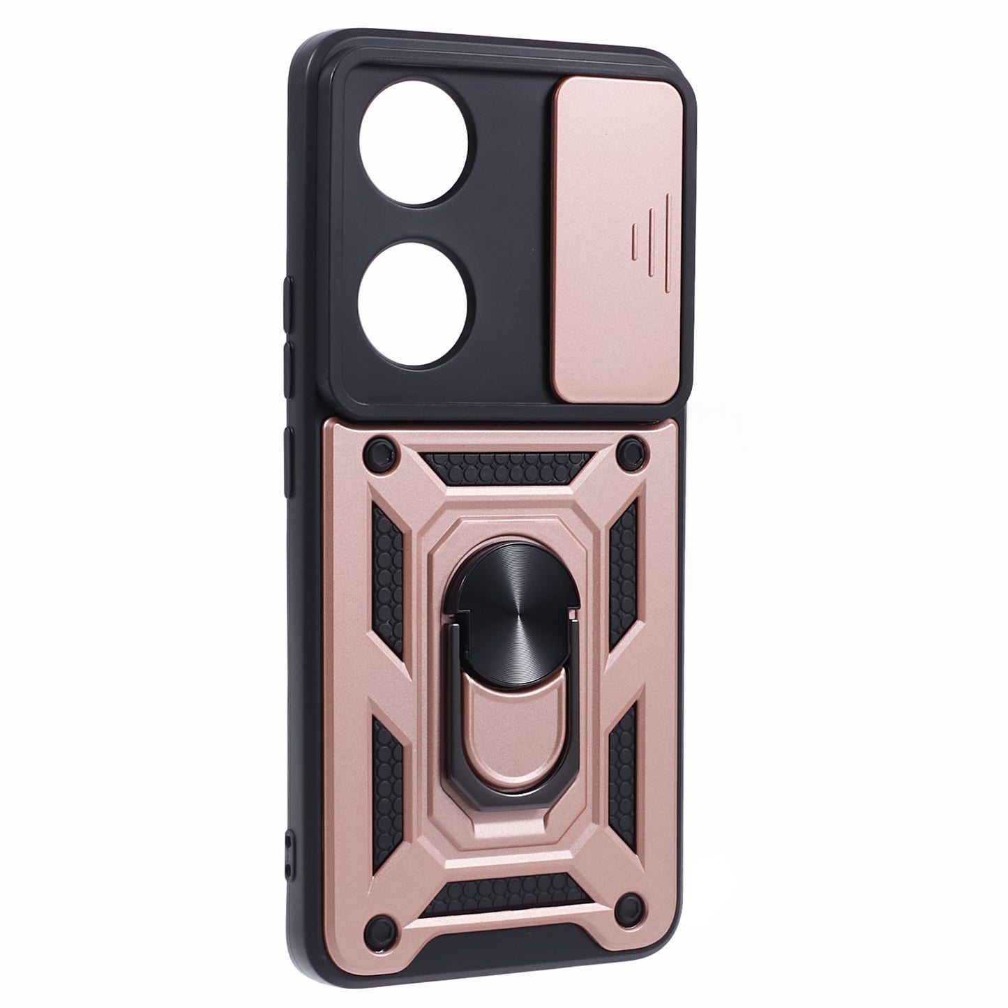 For Honor 90 Anti-Scratch Slide Lens Protection Phone Case PC+TPU Kickstand Phone Cover