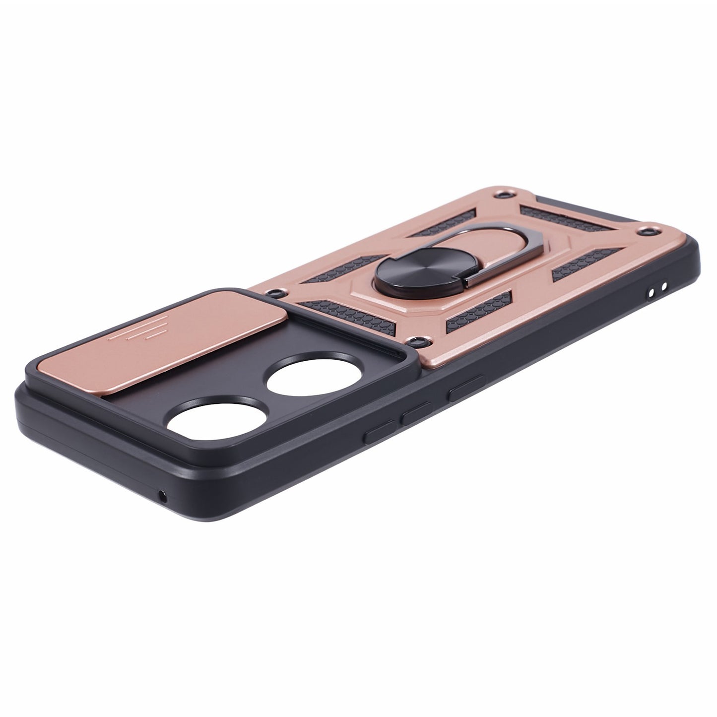 For Honor 90 Anti-Scratch Slide Lens Protection Phone Case PC+TPU Kickstand Phone Cover
