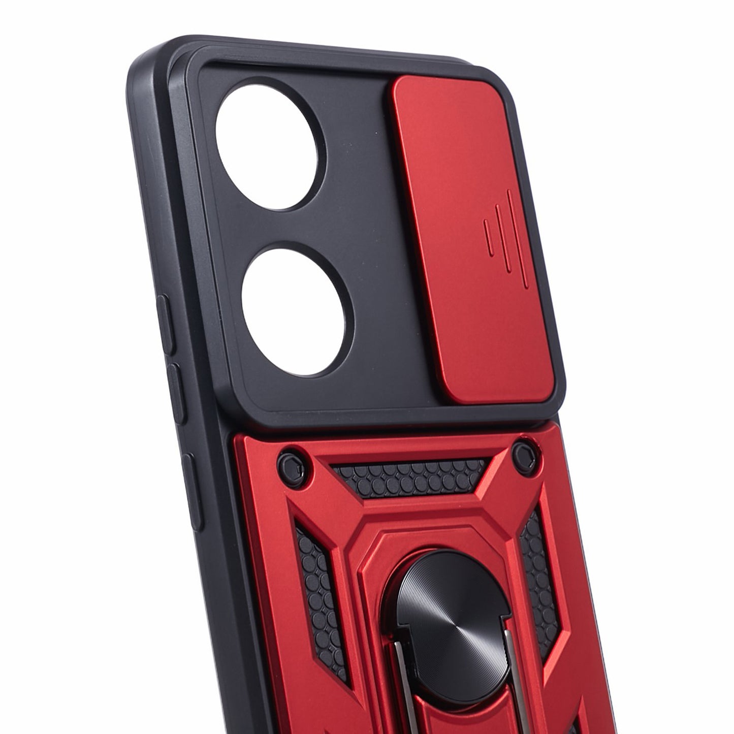 For Honor 90 Anti-Scratch Slide Lens Protection Phone Case PC+TPU Kickstand Phone Cover