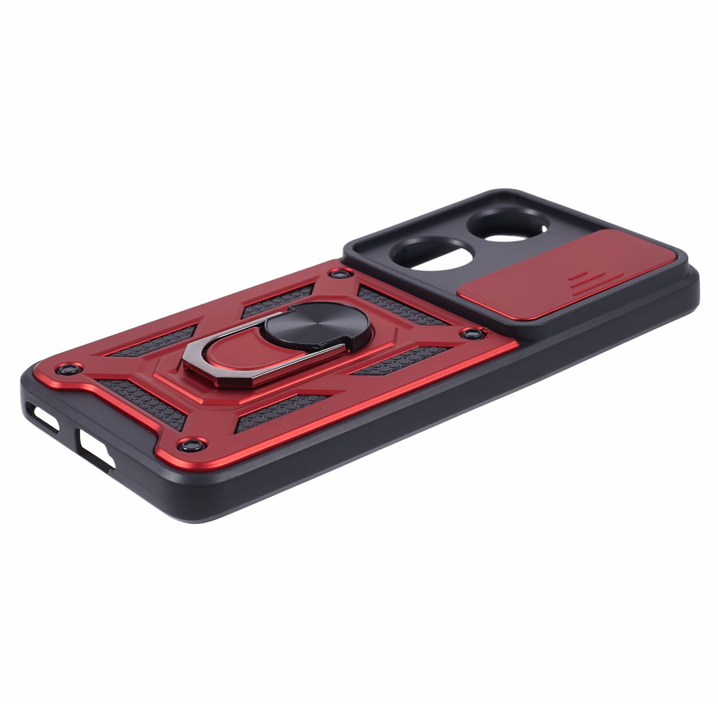 For Honor 90 Anti-Scratch Slide Lens Protection Phone Case PC+TPU Kickstand Phone Cover