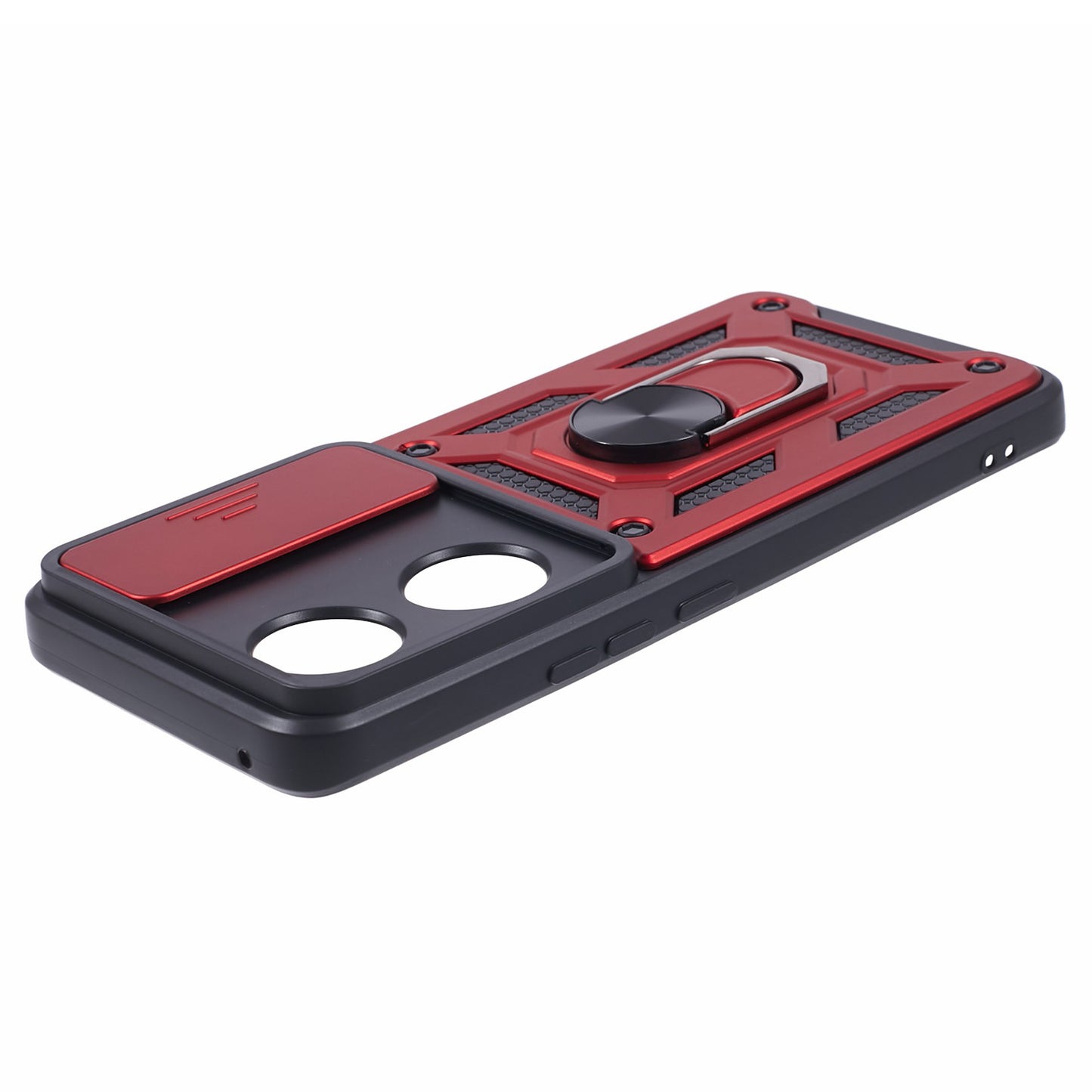 For Honor 90 Anti-Scratch Slide Lens Protection Phone Case PC+TPU Kickstand Phone Cover