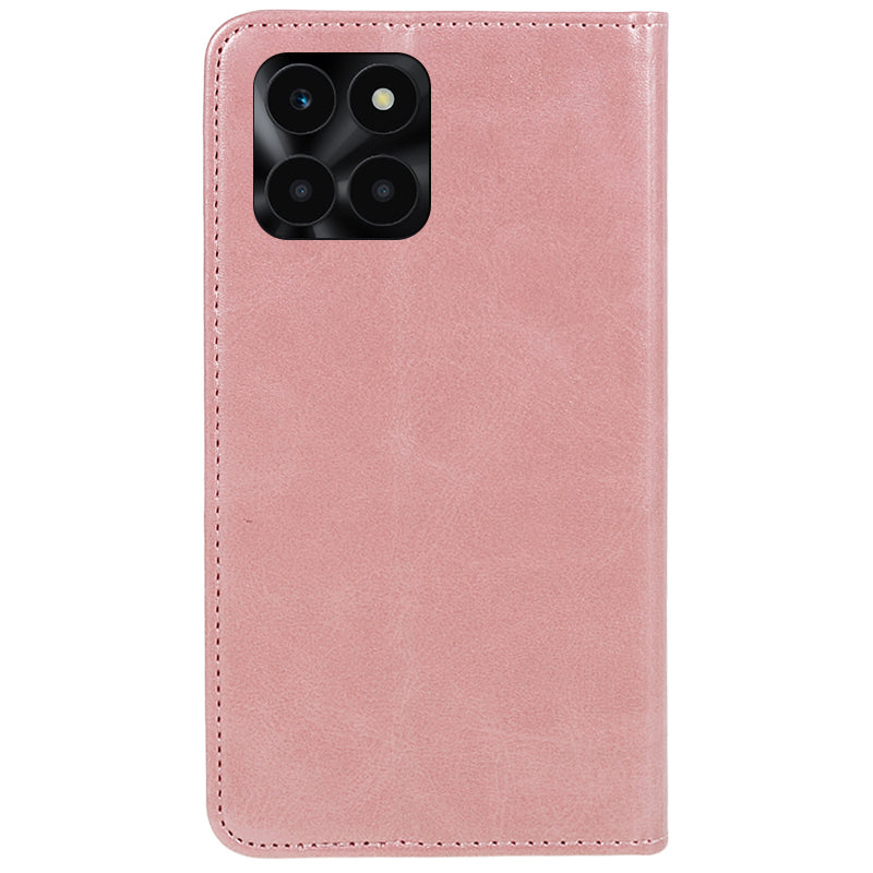 For Honor X6a 4G PU Leather Calf Texture Stand Wallet Cover Magnetic Closing Phone Case