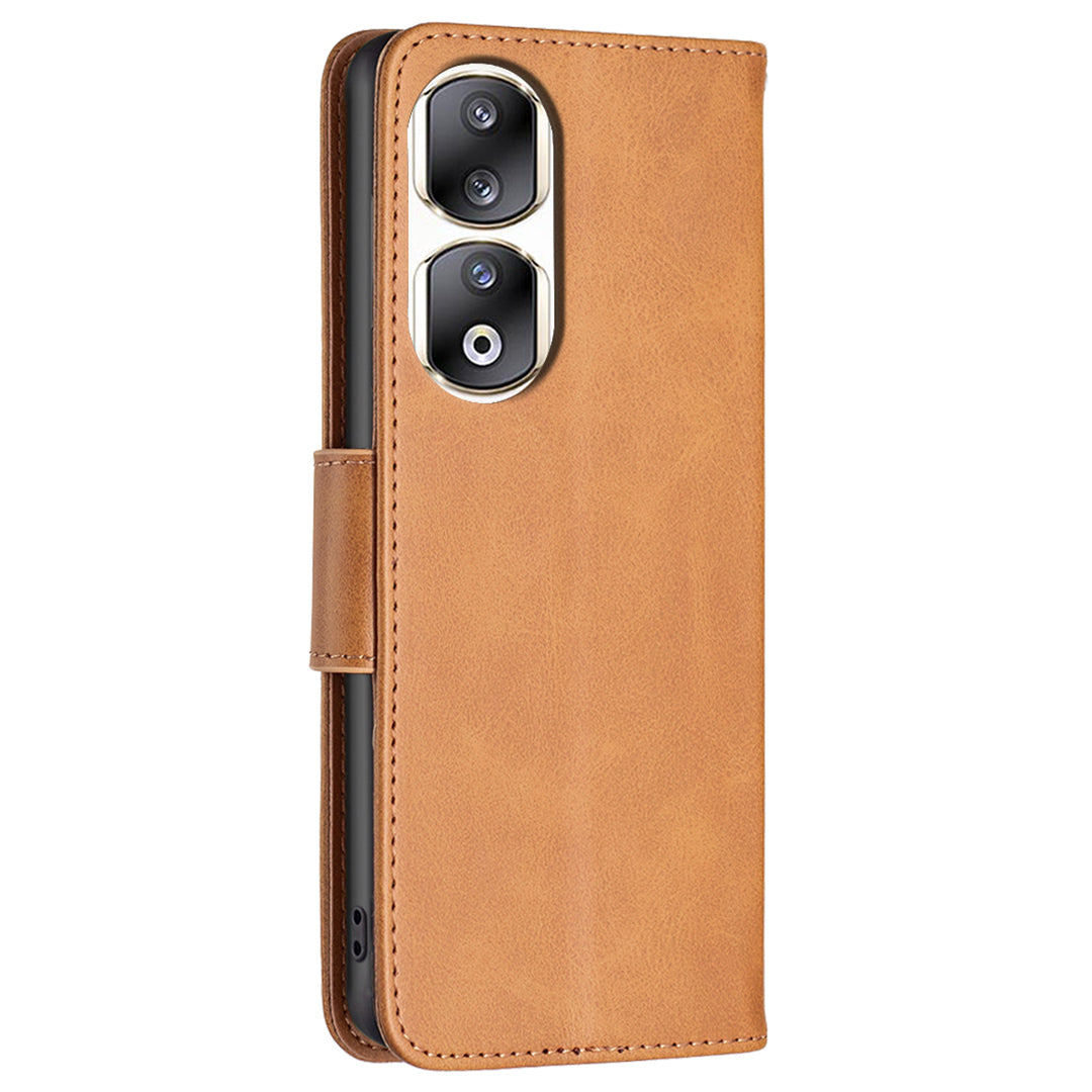 For Honor 90 Pro Full Protection Wallet Case Textured PU Leather Foldable Stand Phone Cover