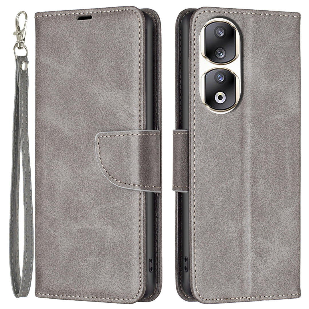 For Honor 90 Pro Full Protection Wallet Case Textured PU Leather Foldable Stand Phone Cover