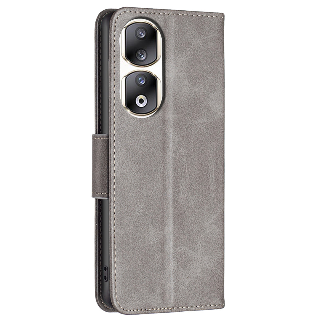 For Honor 90 Pro Full Protection Wallet Case Textured PU Leather Foldable Stand Phone Cover