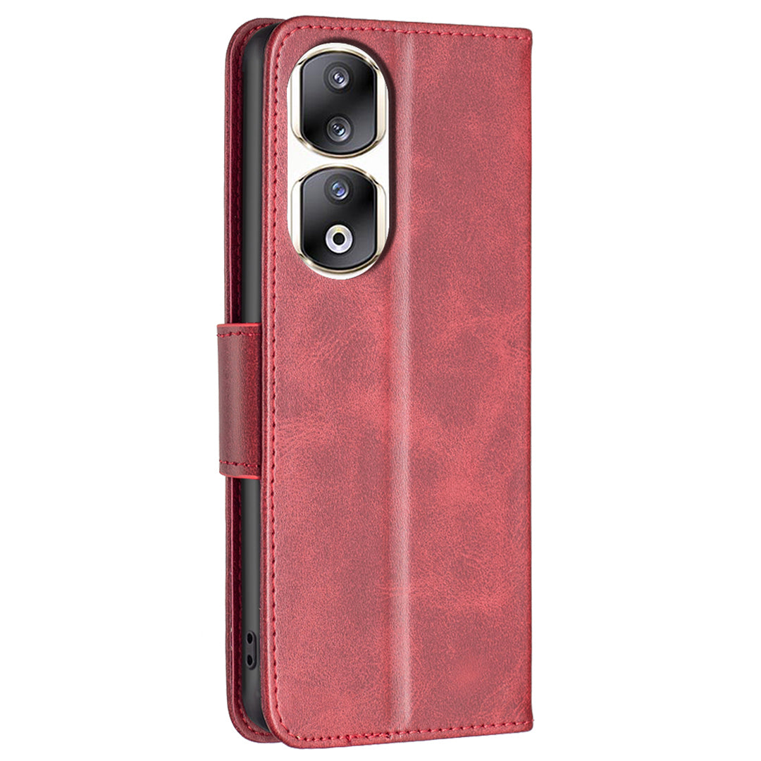 For Honor 90 Pro Full Protection Wallet Case Textured PU Leather Foldable Stand Phone Cover