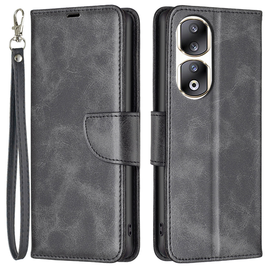 For Honor 90 Pro Full Protection Wallet Case Textured PU Leather Foldable Stand Phone Cover