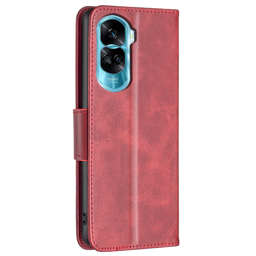 For Honor 90 Lite 5G / X50i 5G Fully Wrapped Wallet Case Textured PU Leather Stand Phone Cover