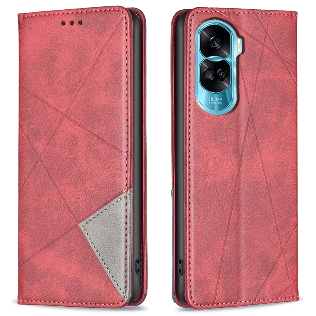 For Honor X50i 5G / 90 Lite 5G Stand Cover PU Leather Phone Case Imprinted Anti-scratch Card Slots Cell Phone Shell