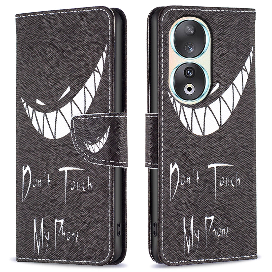 For Honor 90 PU Leather Pattern Printing Phone Case Stand Wallet Protective Cover