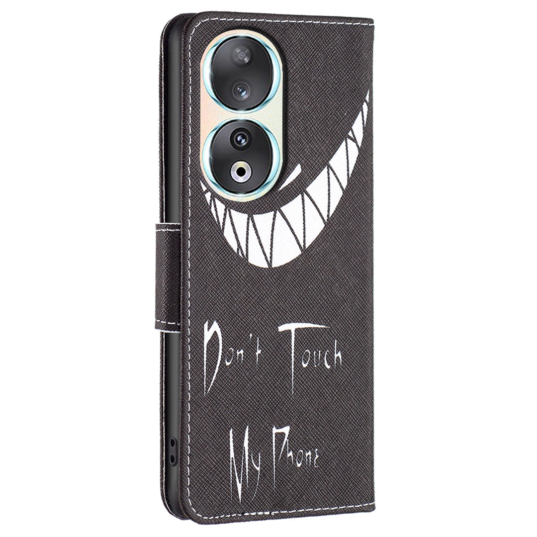 For Honor 90 PU Leather Pattern Printing Phone Case Stand Wallet Protective Cover
