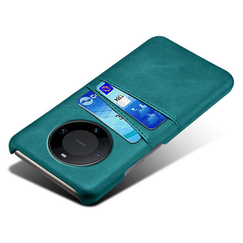 For Huawei Mate 60 Pro Drop Protection Cover Dual Card Slots PU Leather Coated PC Phone Case