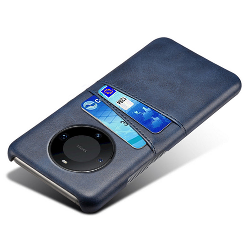 For Huawei Mate 60 Pro Drop Protection Cover Dual Card Slots PU Leather Coated PC Phone Case