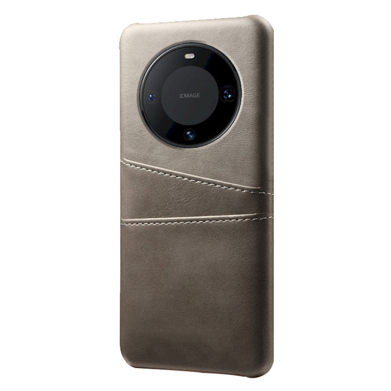 For Huawei Mate 60 Pro Drop Protection Cover Dual Card Slots PU Leather Coated PC Phone Case