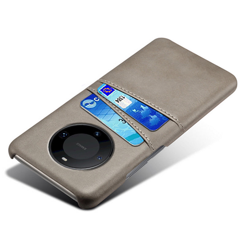 For Huawei Mate 60 Pro Drop Protection Cover Dual Card Slots PU Leather Coated PC Phone Case