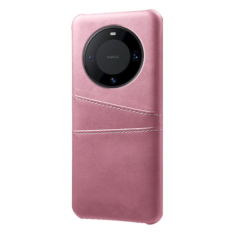 For Huawei Mate 60 Pro Drop Protection Cover Dual Card Slots PU Leather Coated PC Phone Case