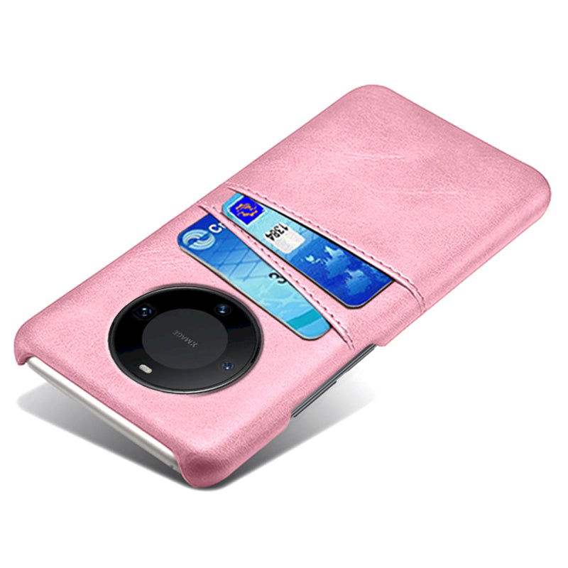 For Huawei Mate 60 Pro Drop Protection Cover Dual Card Slots PU Leather Coated PC Phone Case
