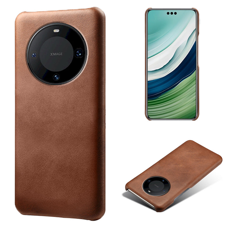 For Huawei Mate 60 Pro+ Cell Phone Cover Anti-Scratch PU Leather + PC Cover Calf Texture Shell
