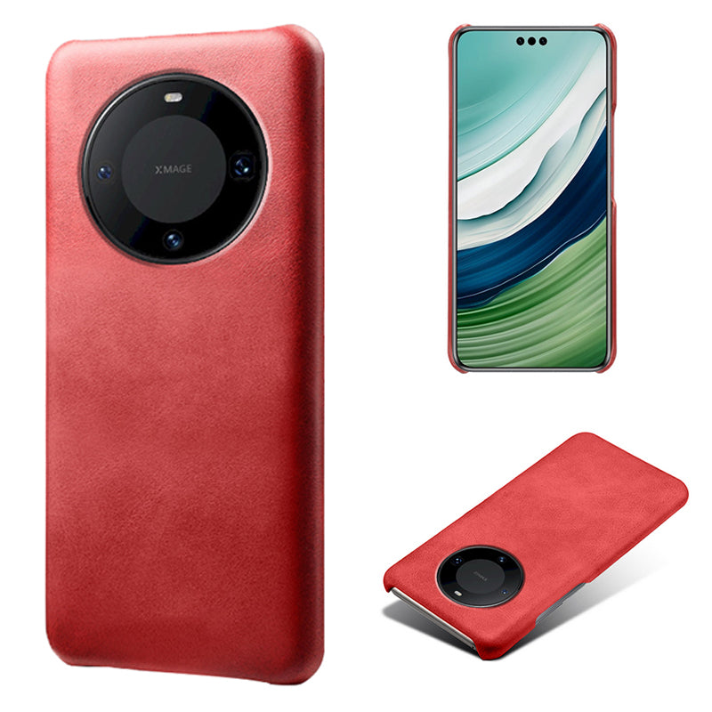For Huawei Mate 60 Pro+ Cell Phone Cover Anti-Scratch PU Leather + PC Cover Calf Texture Shell