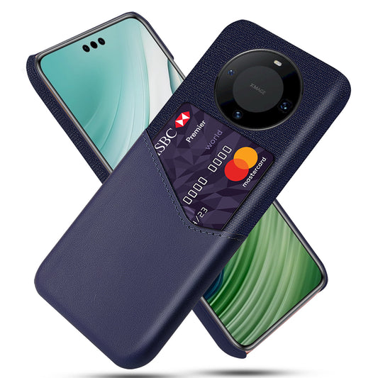 For Huawei Mate 60 Pro+ Card Holder Back Cover Cloth+PC+PU Leather Phone Case